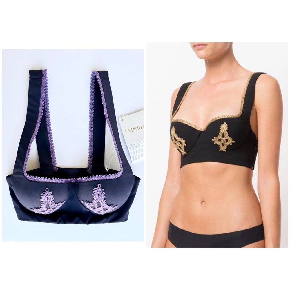 LA PERLA Daily Looks 80’s Virgin Wool Bralette Bra Top XS Size 0 NWT